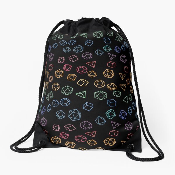 Item preview, DnD Dice Rainbow on Black Pattern designed and sold by sagm.