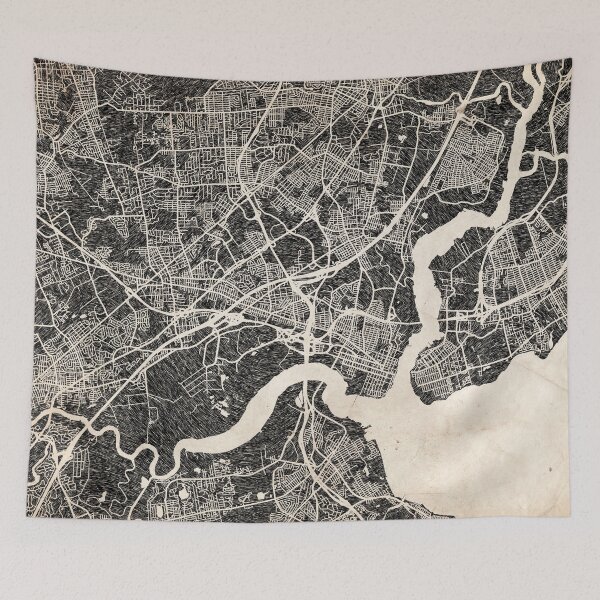 Item preview, Woodbridge map New Jersey Ink lines designed and sold by InkMaps.