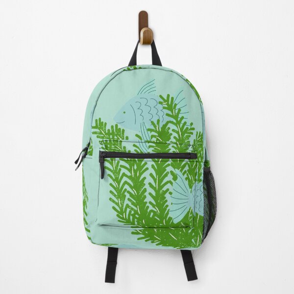Item preview, Fish & seaweed seagrass under the water green & blue designed and sold by Wildflow Creations.