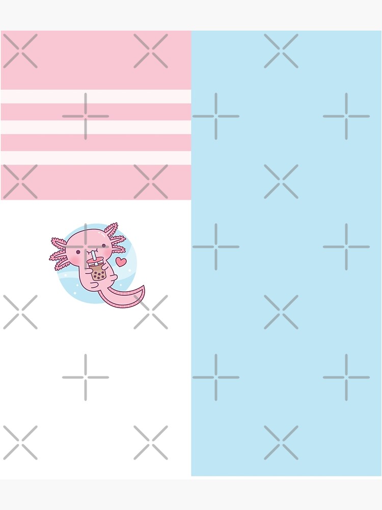 Cute Axolotl Loves Bubble Tea by rustydoodle
