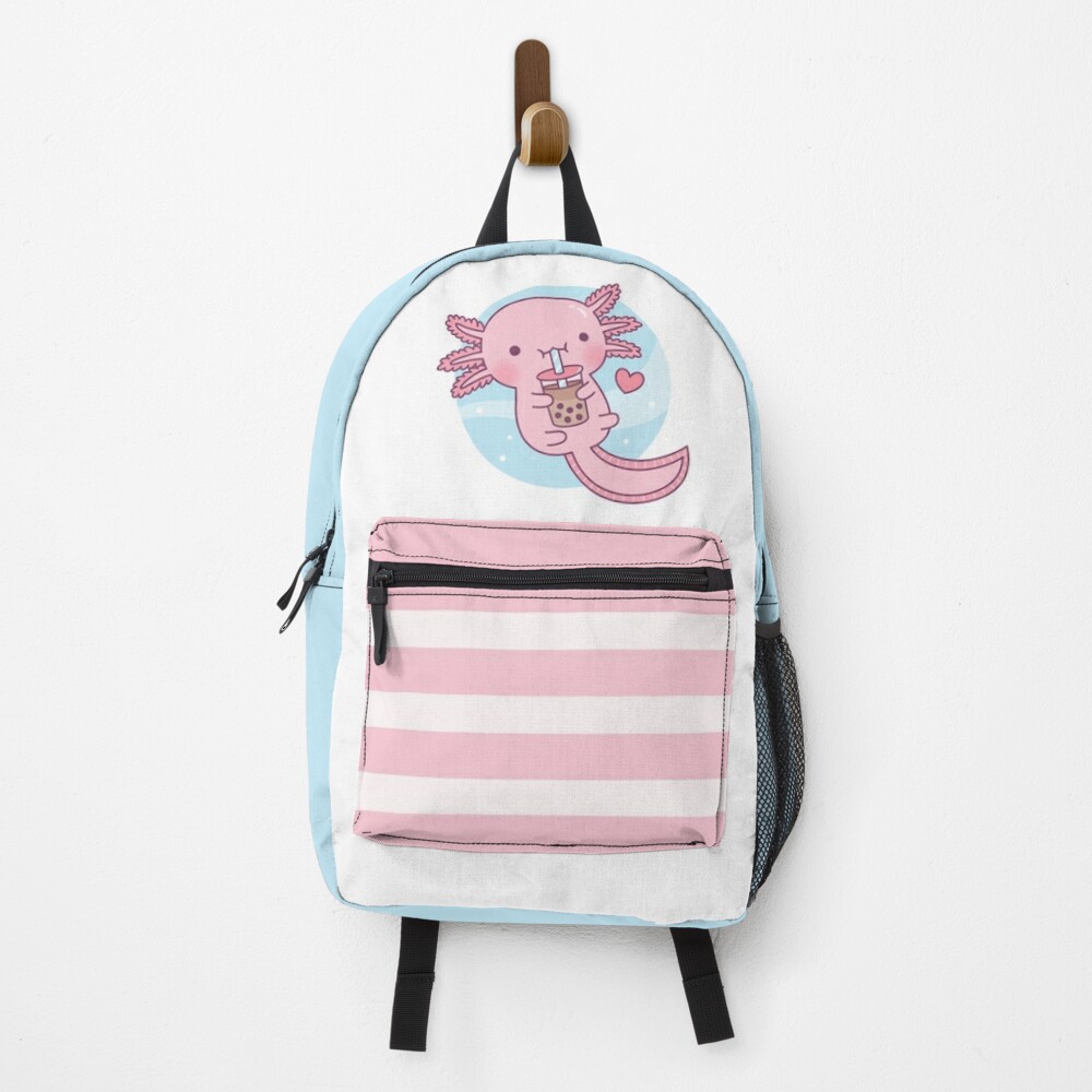 Cute Axolotl Loves Bubble Tea Backpack