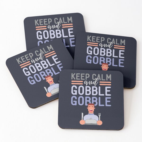 Item preview, Keep Calm And Gobble On | Flat Character Men | Funny Thanksgiving Quotes designed and sold by DrawingBoard.