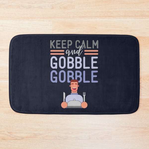 Item preview, Keep Calm And Gobble On | Flat Character Men | Funny Thanksgiving Quotes designed and sold by DrawingBoard.