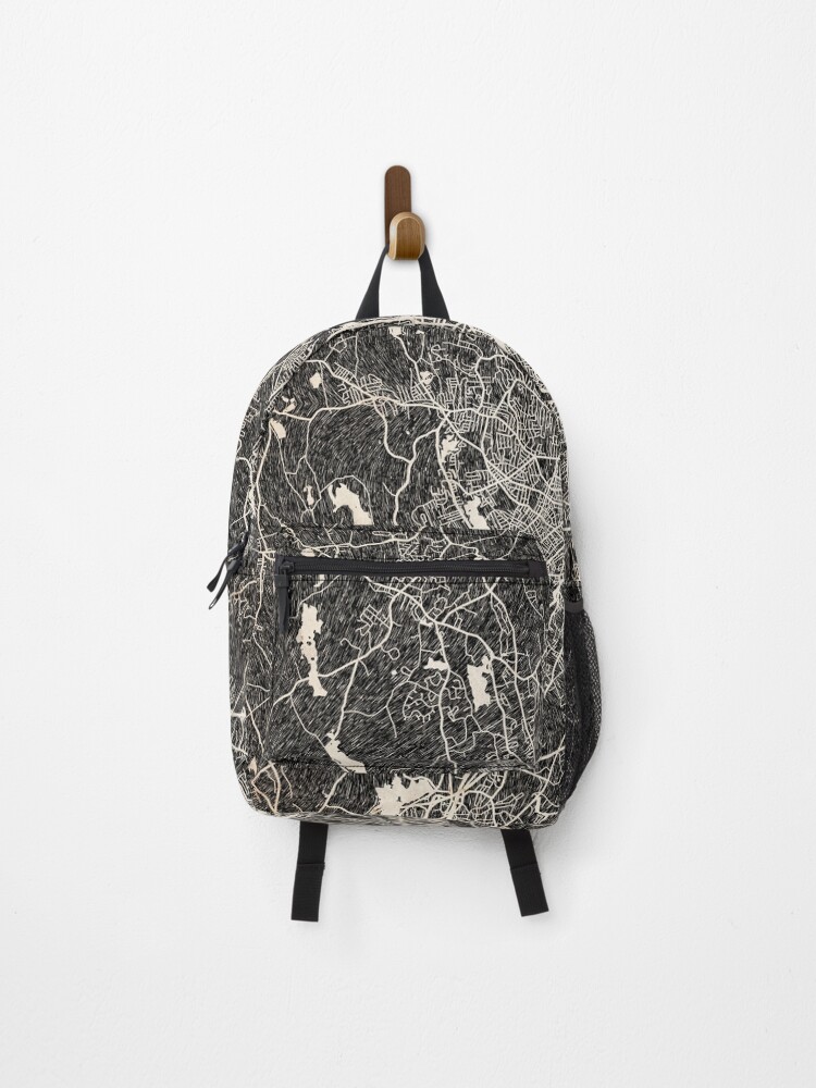 Thumbnail 1 von 3, Rucksack, Worcester map Massachusetts Ink lines 2 designt und verkauft von InkMaps.