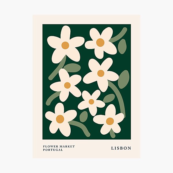 Item preview, Flower market print, Lisbon, Cottagecore decor, Posters aesthetic, Abstract flowers, Exhibition poster, Botanical designed and sold by KristinityArt.