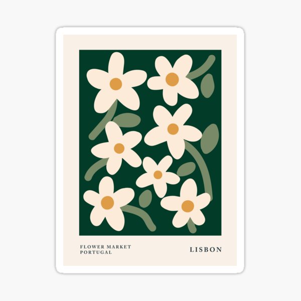 Item preview, Flower market print, Lisbon, Cottagecore decor, Posters aesthetic, Abstract flowers, Exhibition poster, Botanical designed and sold by KristinityArt.