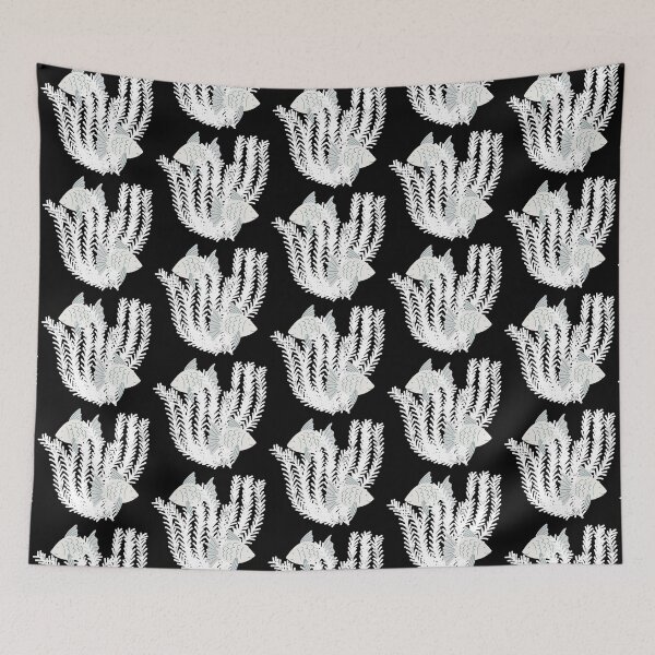 Item preview, Fish & seaweed seagrass under the water white on black designed and sold by Wildflow Creations.