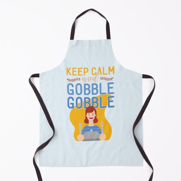 Item preview, Keep Calm And Gobble On | Flat Character Women | Funny Thanksgiving Quotes designed and sold by DrawingBoard.