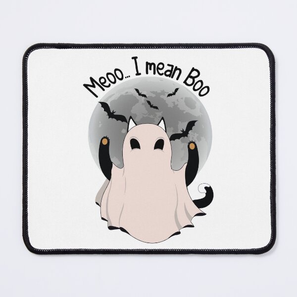 Item preview, Cat And Ghost And Moon | Meooo... I Mean Boo Funny Halloween designed and sold by YAHIA-14.