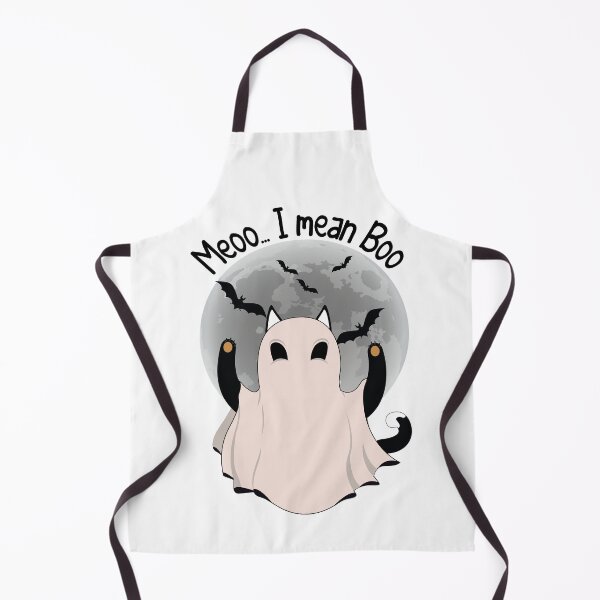 Item preview, Cat And Ghost And Moon | Meooo... I Mean Boo Funny Halloween designed and sold by YAHIA-14.
