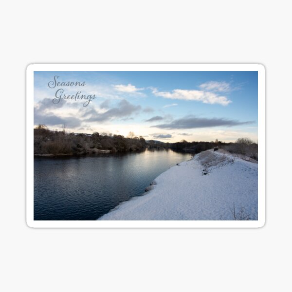 River Conon in Winter - with Seasons Greetings Text Sticker