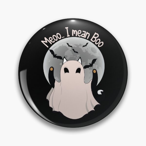 Item preview, Cat And Ghost And Moon | Meooo... I Mean Boo Funny Halloween designed and sold by YAHIA-14.