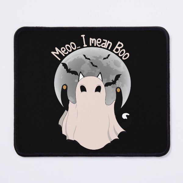 Item preview, Cat And Ghost And Moon | Meooo... I Mean Boo Funny Halloween designed and sold by YAHIA-14.