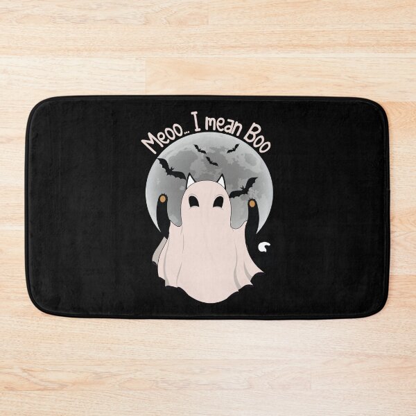 Item preview, Cat And Ghost And Moon | Meooo... I Mean Boo Funny Halloween designed and sold by YAHIA-14.
