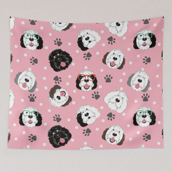 Item preview, Cute Sheepadoodle Dog Emoji  designed and sold by Lulupainting.