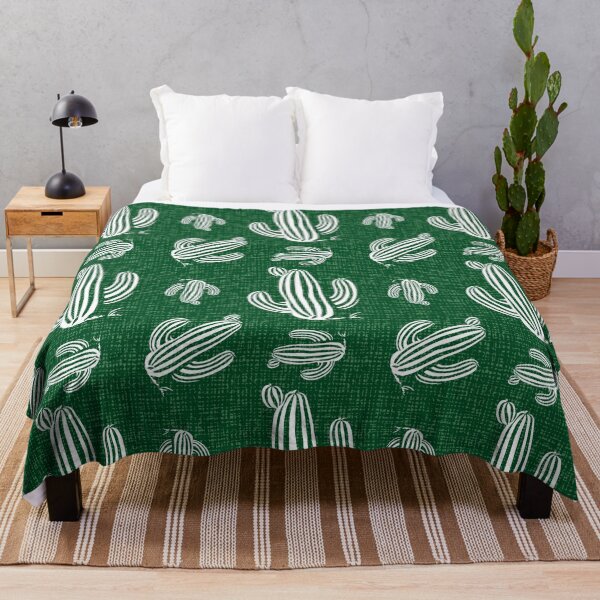 Item preview, Green cactus with canvas background repeat pattern designed and sold by jamiesoondesign.