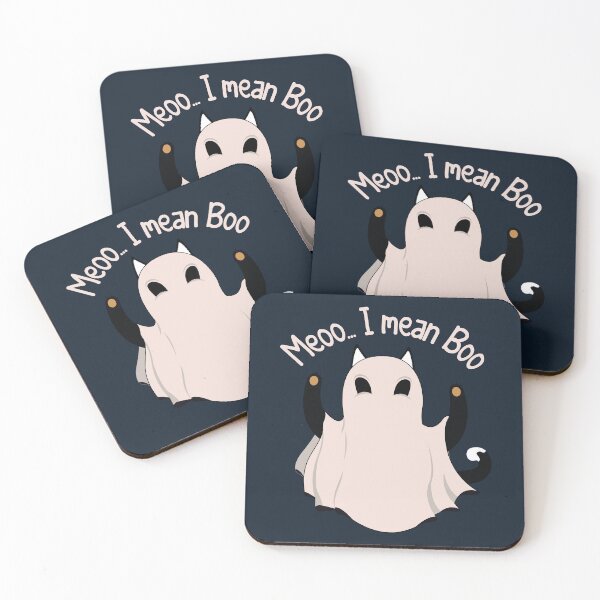 Item preview, Cat And Ghost And Moon | Meooo... I Mean Boo Funny Halloween designed and sold by YAHIA-14.