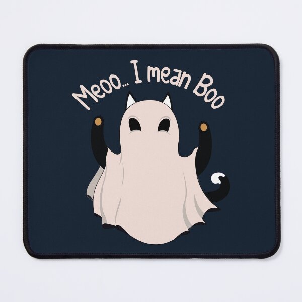 Item preview, Cat And Ghost And Moon | Meooo... I Mean Boo Funny Halloween designed and sold by YAHIA-14.
