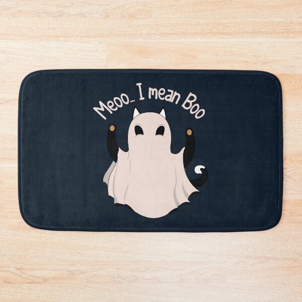 Item preview, Cat And Ghost And Moon | Meooo... I Mean Boo Funny Halloween designed and sold by YAHIA-14.