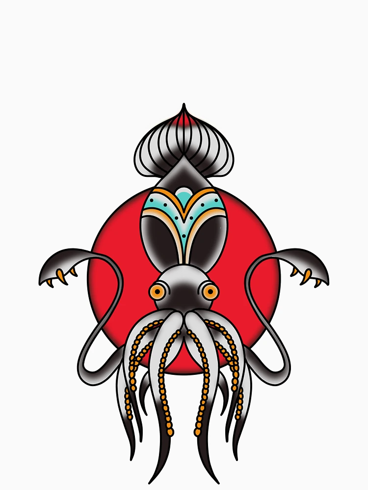Thumbnail 6 of 6, Pullover Hoodie, Neotraditional kraken designed and sold by RMSdesigns.