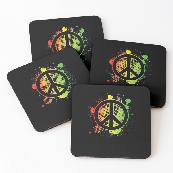 Artikelvorschau, Friedenszeichen Liebe Freiheit Symbol Hippie Rastafari Farben entworfen und verkauft von DoSt-997.