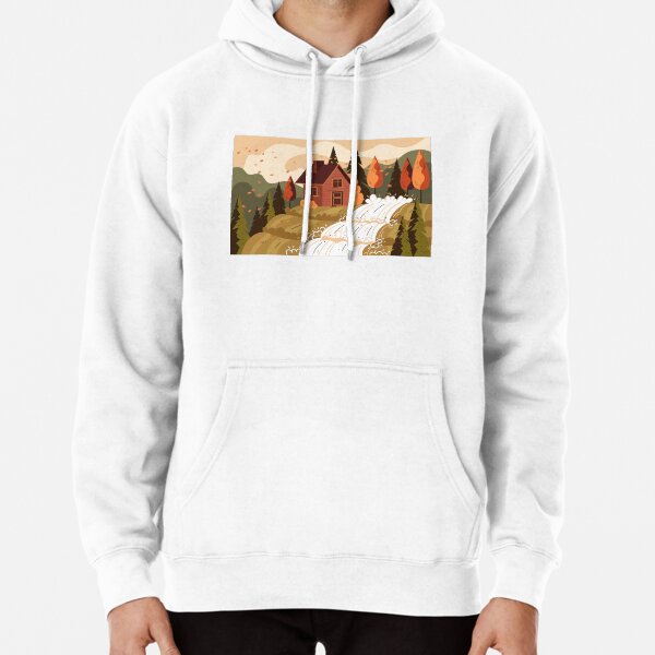 Wooden autumn house Pullover Hoodie