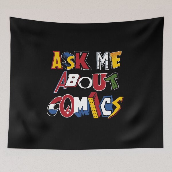 Item preview, Ask Me About Comics - Vintage comic book logos - funny quote designed and sold by Nemons.