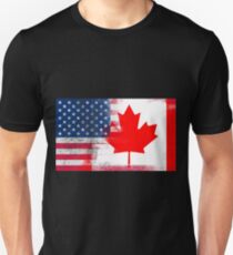 Canadian American Half Canada Half America Flag Unisex T-Shirt