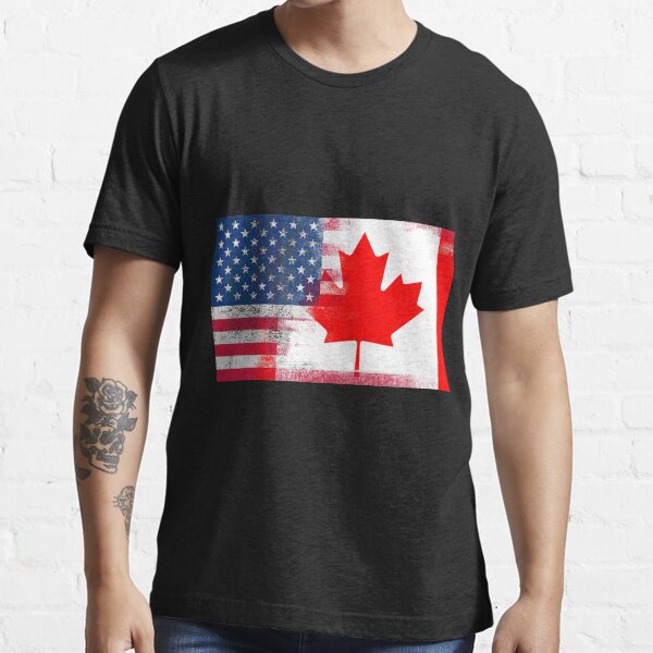 Kanadische amerikanische halb Kanada halb Amerika Flagge Essential T-Shirt