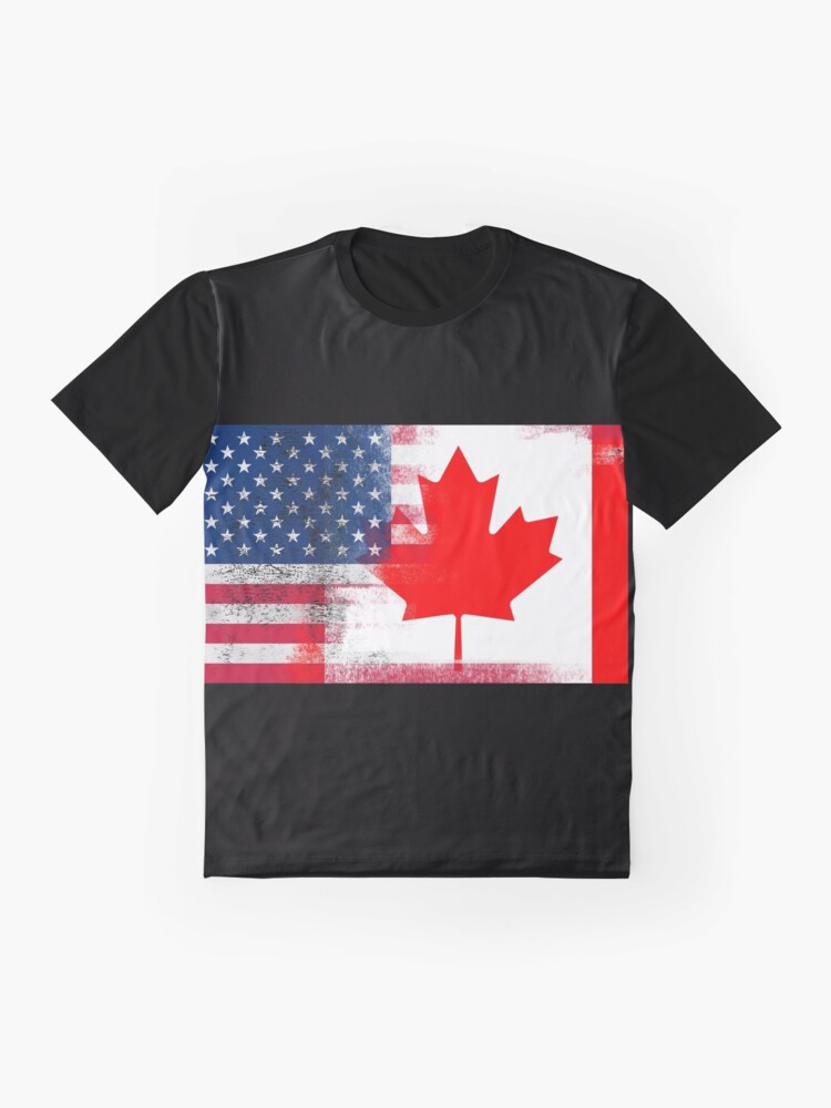 "Canadian American Half Canada Half America Flag" Tshirt by ozziwar