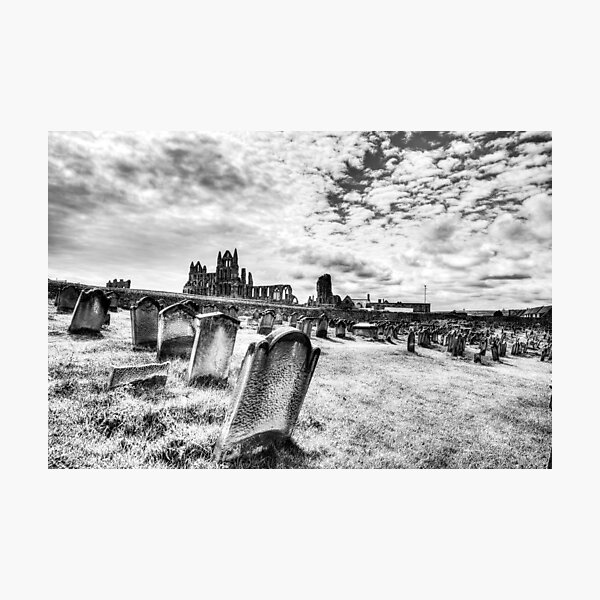 Whitby Abbey And Graveyard Of St Mary's Church Photographic Print