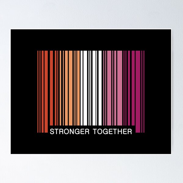 Item preview, Stronger Together Lesbian Barcode Graphic designed and sold by iscaStudioArt.