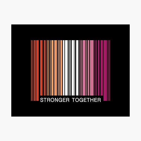 Item preview, Stronger Together Lesbian Barcode Graphic designed and sold by iscaStudioArt.