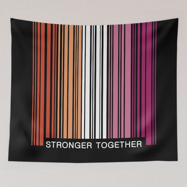 Item preview, Stronger Together Lesbian Barcode Graphic designed and sold by iscaStudioArt.