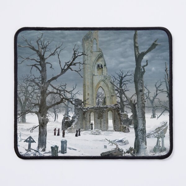 Item preview, Homage to Caspar David Friedrich - monastery cemetery under snow designed and sold by lupographics.