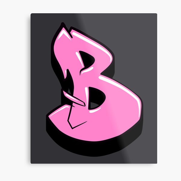 "Graffiti Letter B (Pink)" Metal Print For Sale By NameGraffiti | Redbubble