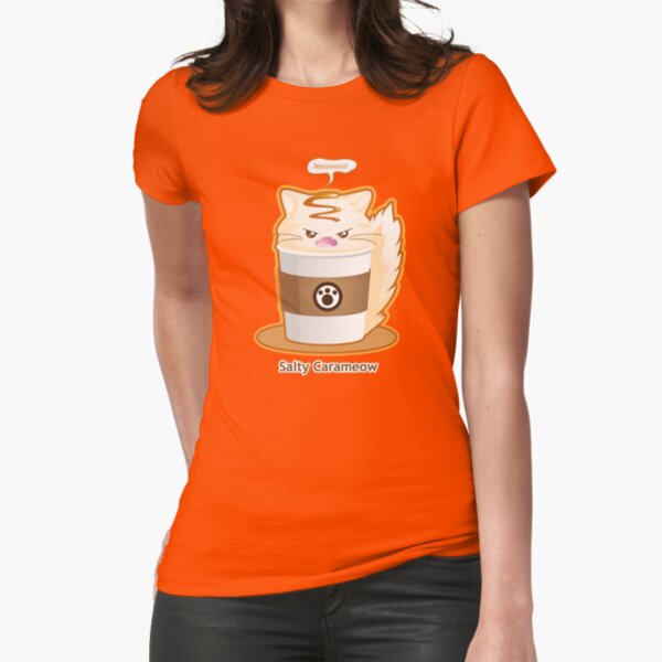 Purrista Pawfee: Salty Caramel Kitty Coffee Fitted T-Shirt