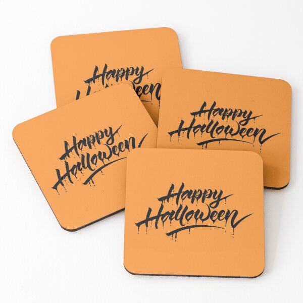 Item preview, Happy Halloween with blood text | Black Calligraphy with Dripping Ink designed and sold by I'm  Redz.