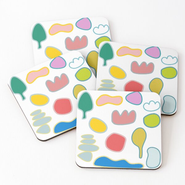 Item preview, natural modern abstract leaf, flower, tree, cloud and  stone freeform graphic elements set cute hand drawn cartoon vector designed and sold by Ahappycraft.