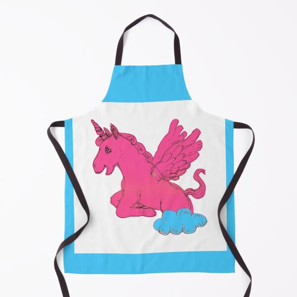 Item preview, Pink Unicorn Horse Popping Up From A Cloud (Original Drawing by ACCI) designed and sold by VanyssaGraphics.