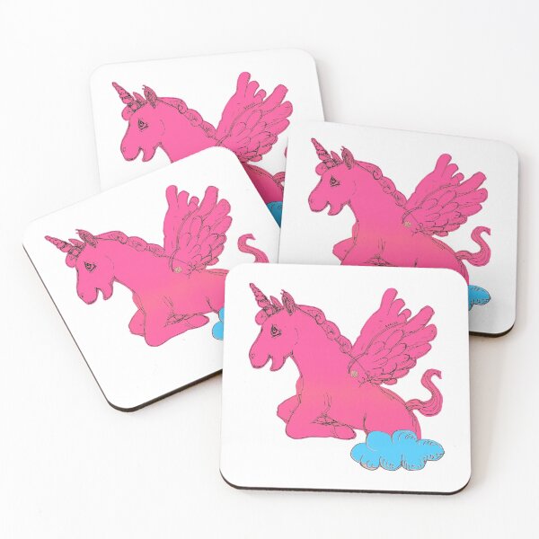 Item preview, Pink Unicorn Horse Popping Up From A Cloud (Original Drawing by ACCI) designed and sold by VanyssaGraphics.
