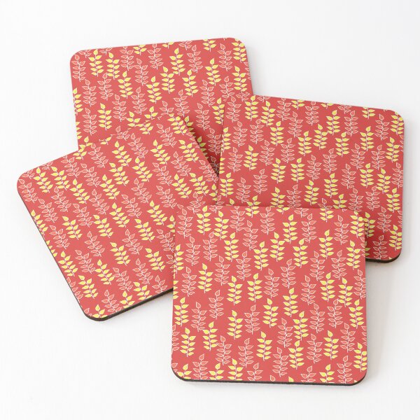 Item preview, autumn leaves on red designed and sold by Soramame.