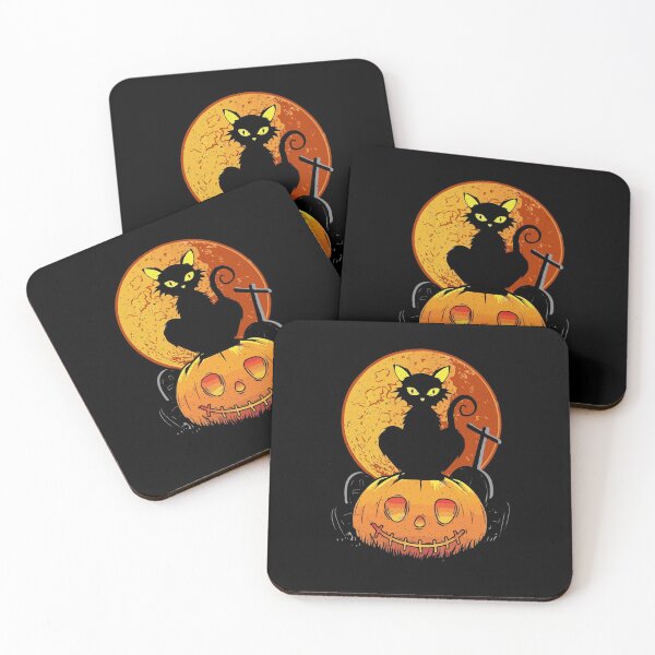 Item preview, Black Cat On Pumpkin Full Moon Halloween Fans designed and sold by Dressed For  Duty.