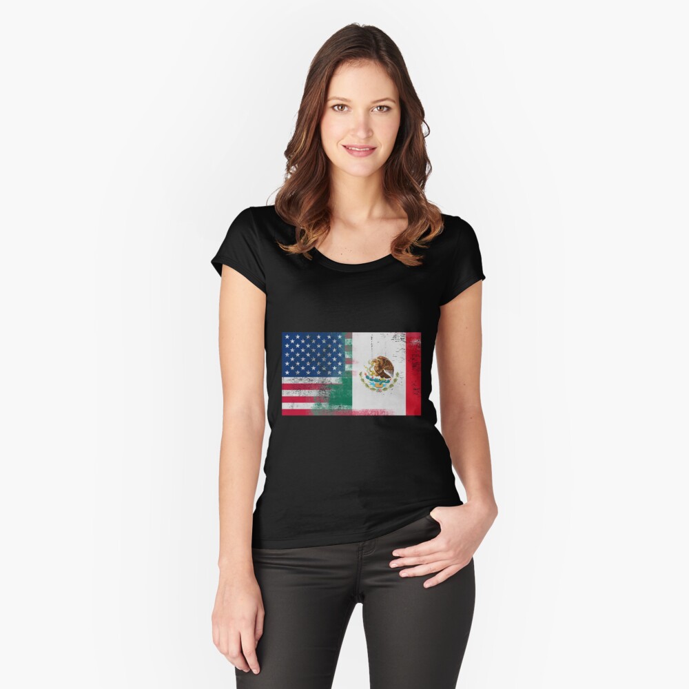 "Mexican American Half Mexico Half America Flag" Tshirt by ozziwar