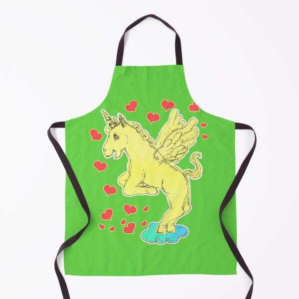 Item preview,  Loving Yellow Unicorn Horse On A Cloud (Original Drawing by ACCI) designed and sold by VanyssaGraphics.