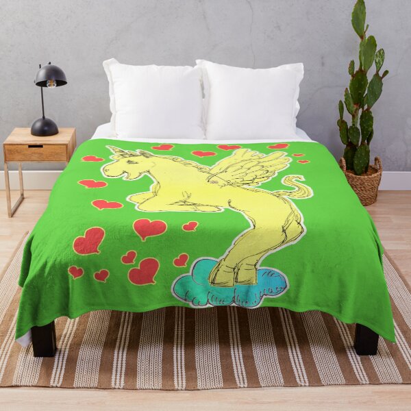Item preview,  Loving Yellow Unicorn Horse On A Cloud (Original Drawing by ACCI) designed and sold by VanyssaGraphics.