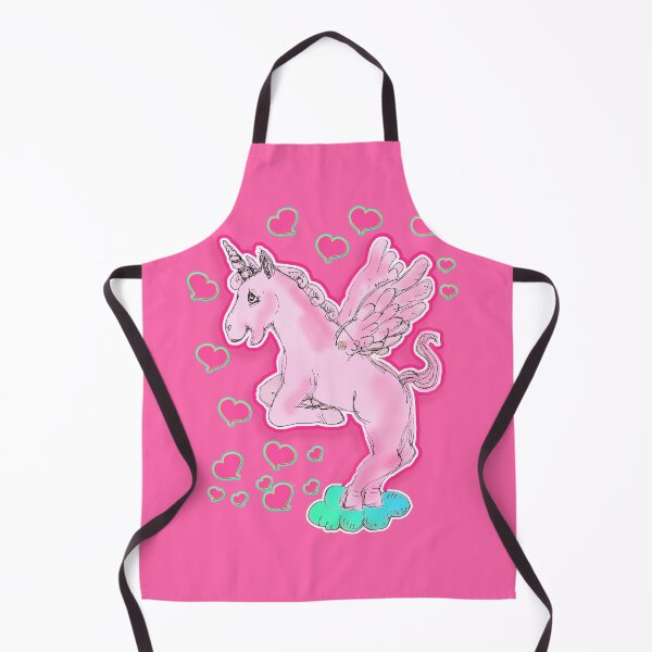 Item preview, Loving Pink Unicorn Horse On A Cloud (Original Drawing by ACCI) designed and sold by VanyssaGraphics.