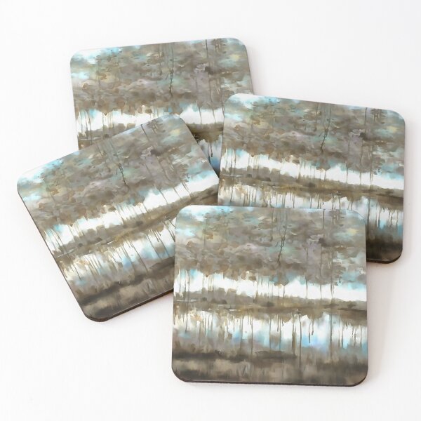 Item preview, Woodland And Wetland Blue Greige Abstract Art Painting II designed and sold by taiche.