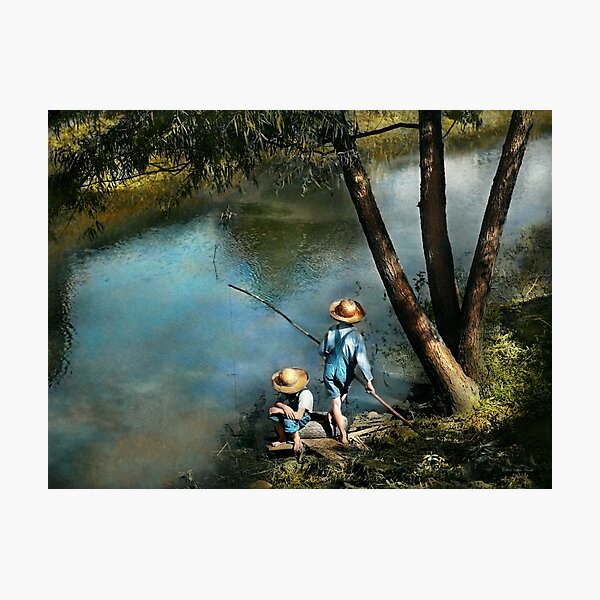 Fishing - Gone Fishin' - 1940 Photographic Print for Sale by Michael Savad