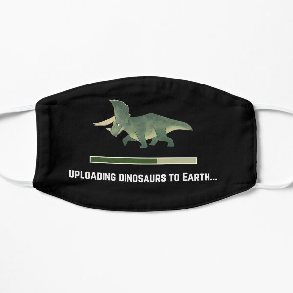 Uploading Dinosaurs to Earth Kids (Green Triceratops) Flat Mask